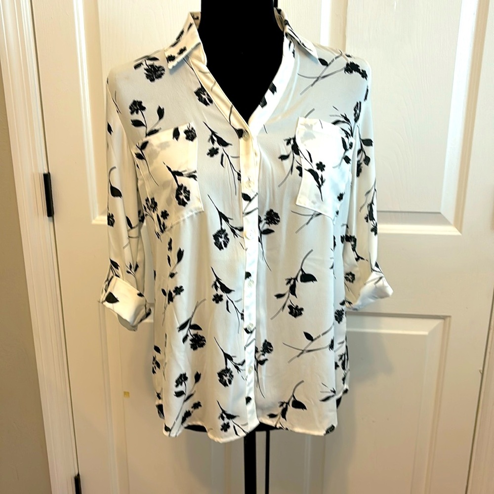 Button Down Blouse 3/4 sleeve